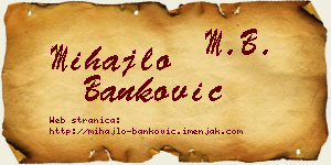 Mihajlo Banković vizit kartica